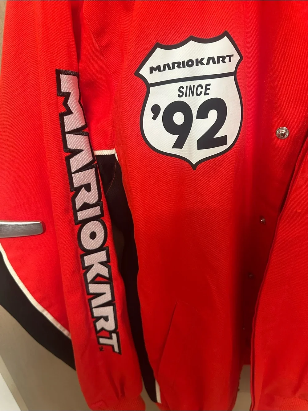 Mario Kart Canvas Racing Jacket Red size medium NWT